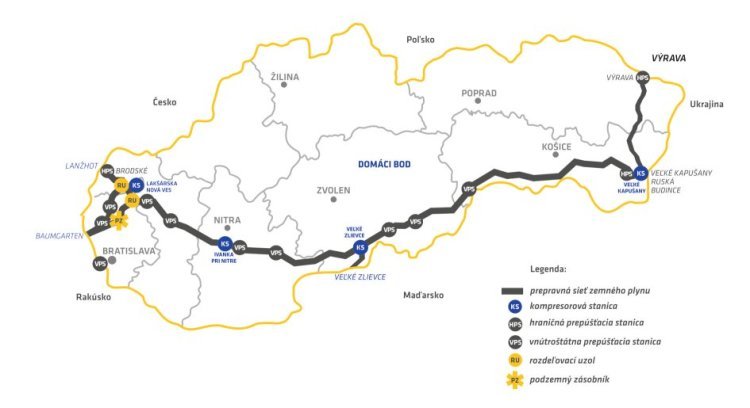 eus map of transmission network | eustream, a.s.